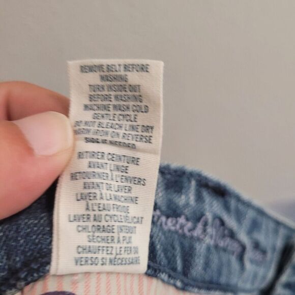 Vintage Y2K American Eagle Jeans Women's 8 Embroidered Wide Flare Leg Distressed - Picture 15 of 15